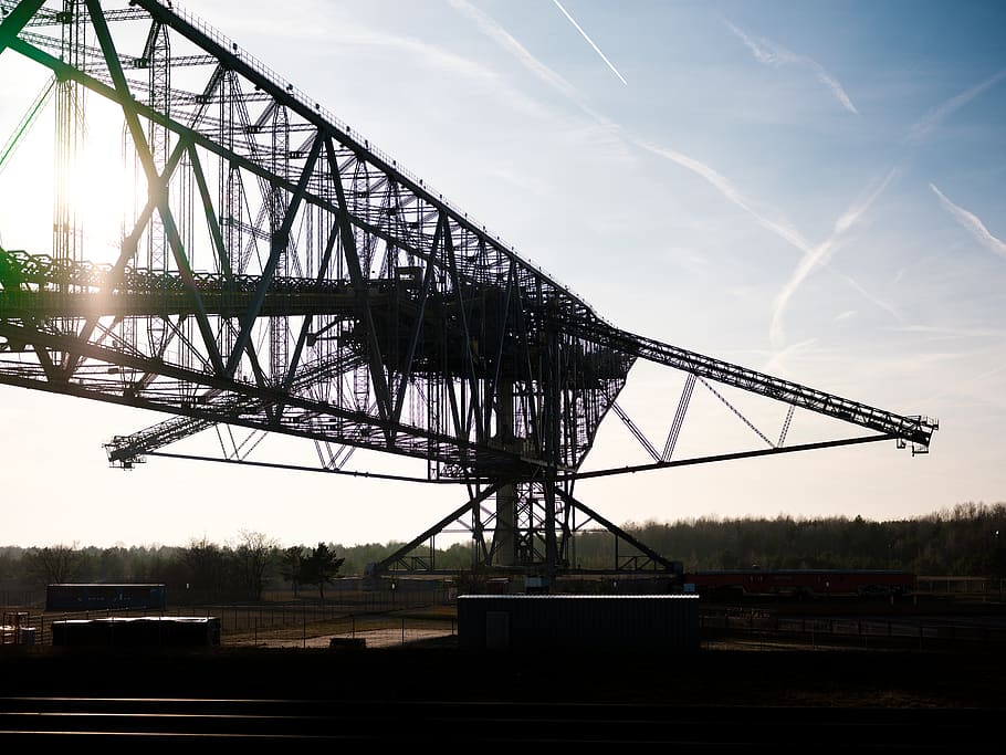 building, bridge, architecture, construction crane, arched HD wallpaper