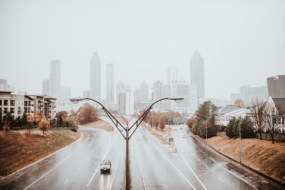 architecture, buildings, infrastructure, road, street, car HD wallpaper