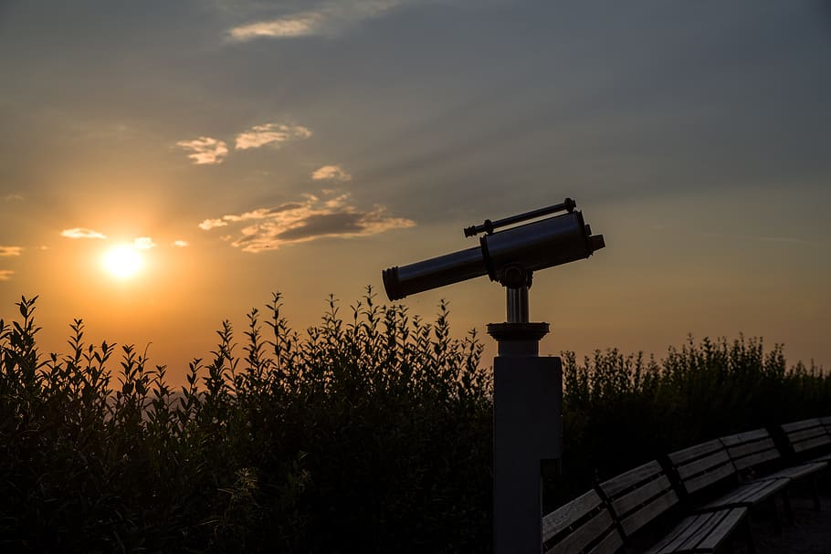 evening, sun, sunset, sky, binoculars, stuttgart, twilight HD wallpaper