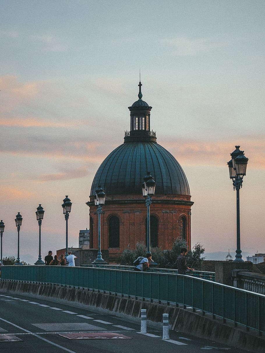 dome, architecture, building, human, person, france, toulouse HD wallpaper