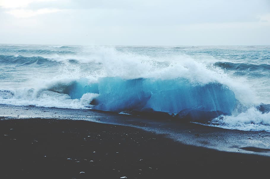 water, waves, crashing, beach, ocean, sea, power, rock, environment HD wallpaper