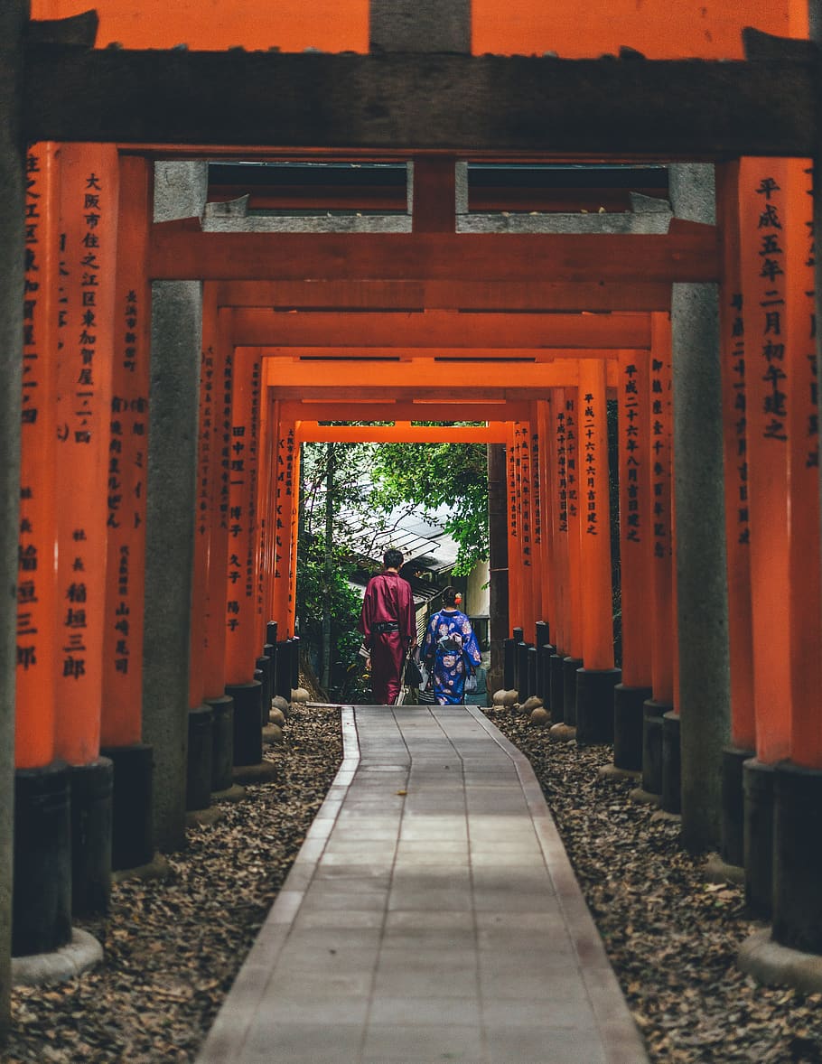 Kyoto, human, person, japan, gate, torii, fushimi inari taisha, HD wallpaper
