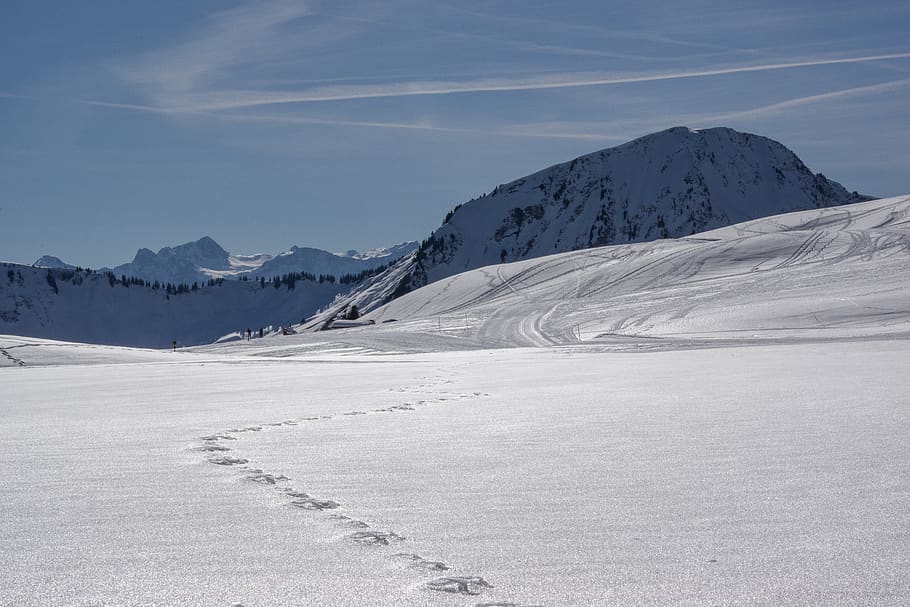 winter, snow, sky, nature, cold, landscape, alpine, wintry HD wallpaper