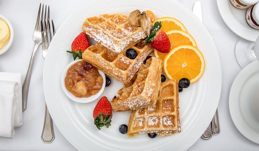 Waffles For Breakfast Photo, Food, Trip, Hotel, Room, food and drink, HD wallpaper