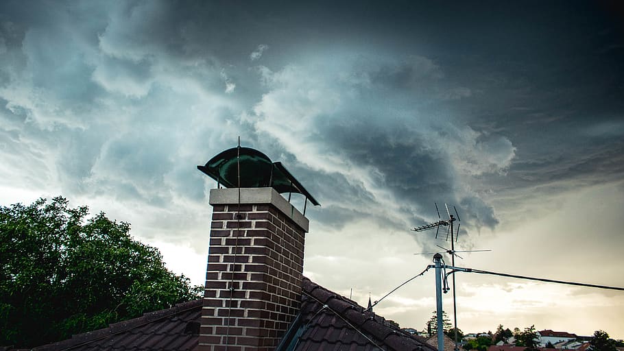 rouf, tunderstorm, clouds, rain, dramatic, architecture, sky HD wallpaper