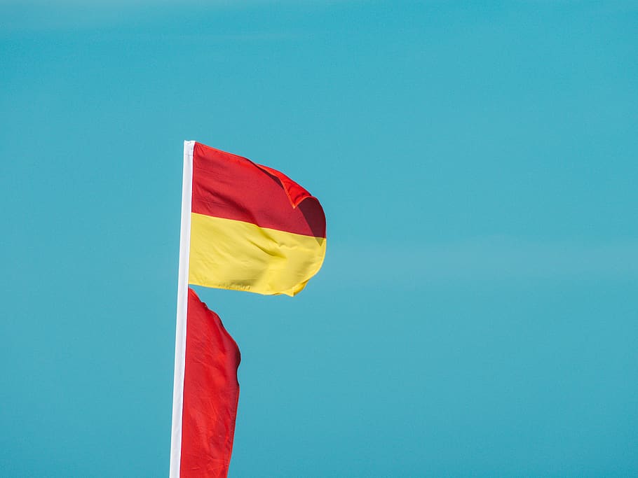 red and yellow flag, symbol, american flag, leisure activities HD wallpaper