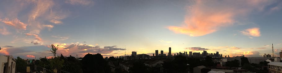 nature, outdoors, sunset, sky, city, red sky, dawn, dusk, sunrise HD wallpaper