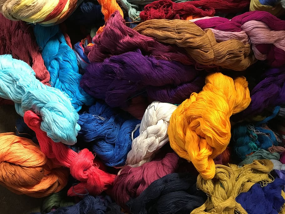guatemala, blue, yellow, background, yarn, multi colored, full frame HD wallpaper