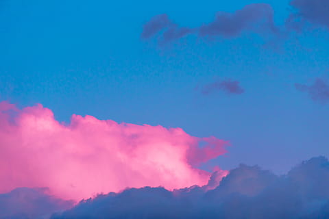 clouds, pink, blue, cotton, colorful, sky, cloud - sky, beauty in nature HD wallpaper