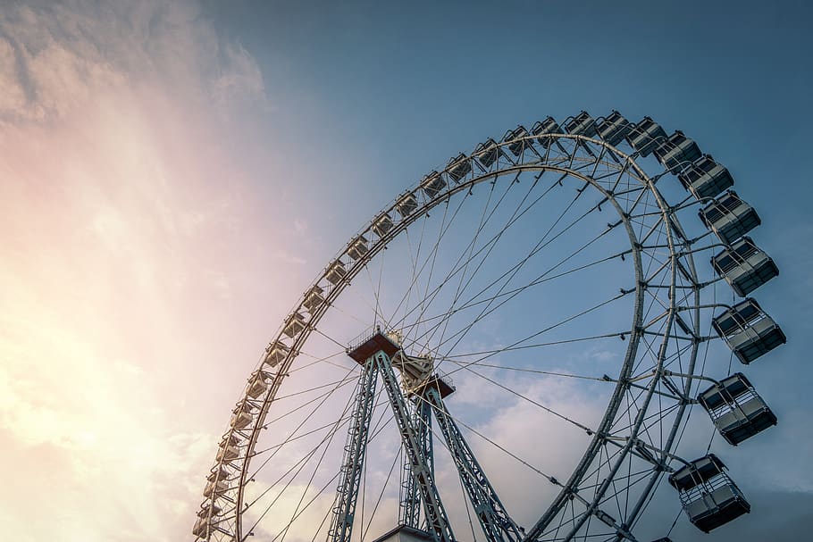Low Angle Photography of Ferris Wheel, carnival, fun, high, low angle shot HD wallpaper