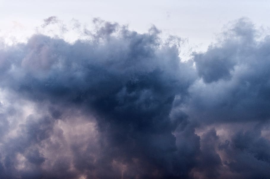 gray clouds, nature, weather, outdoors, sky, storm, thunderstorm HD wallpaper