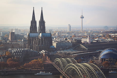 germany, cologne, vertigo, tower, city, light, koln, architecture HD wallpaper