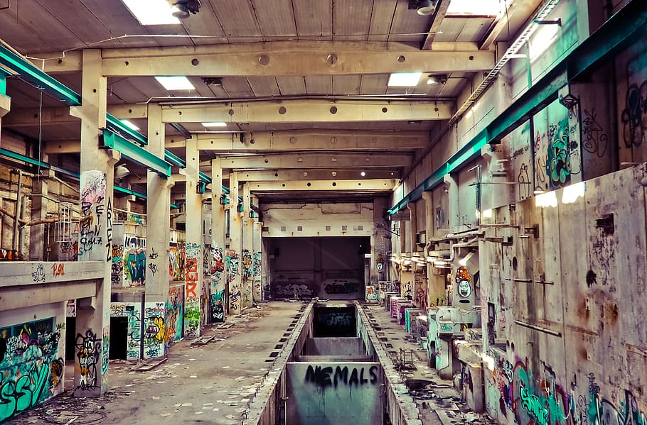Graffiti on White Walls, abandoned, architecture, broken, building HD wallpaper