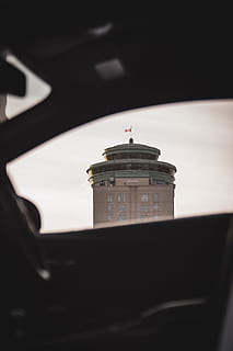 brown concrete tower, architecture, building, control tower, beacon HD wallpaper