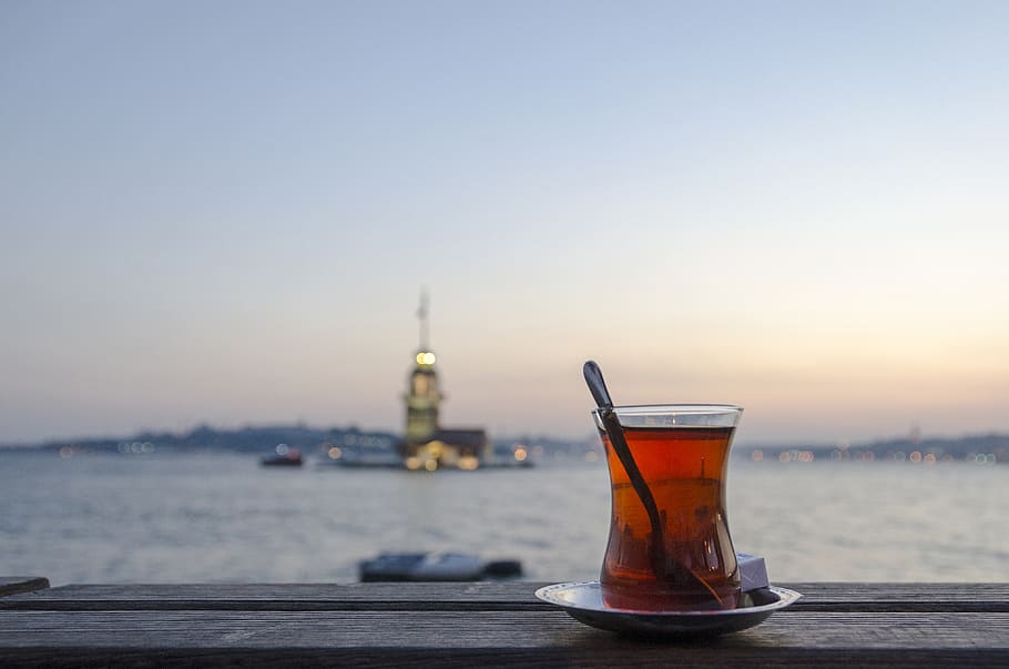 turkey, üsküdar, relax, seaside, the maiden's tower, food HD wallpaper