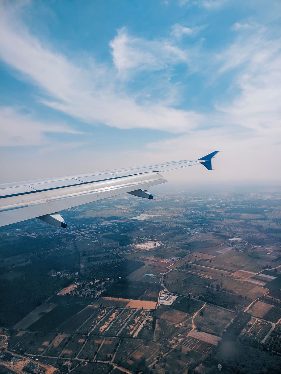 gray airplane, air vehicle, transportation, sky, mode of transportation HD wallpaper