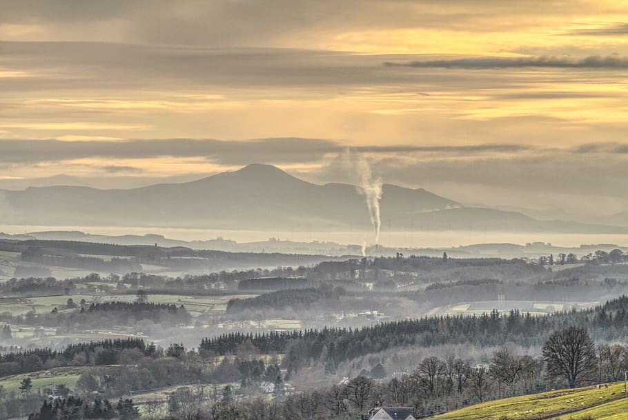 mountain and trees, nature, outdoors, skiddaw, landscape, scotland HD wallpaper