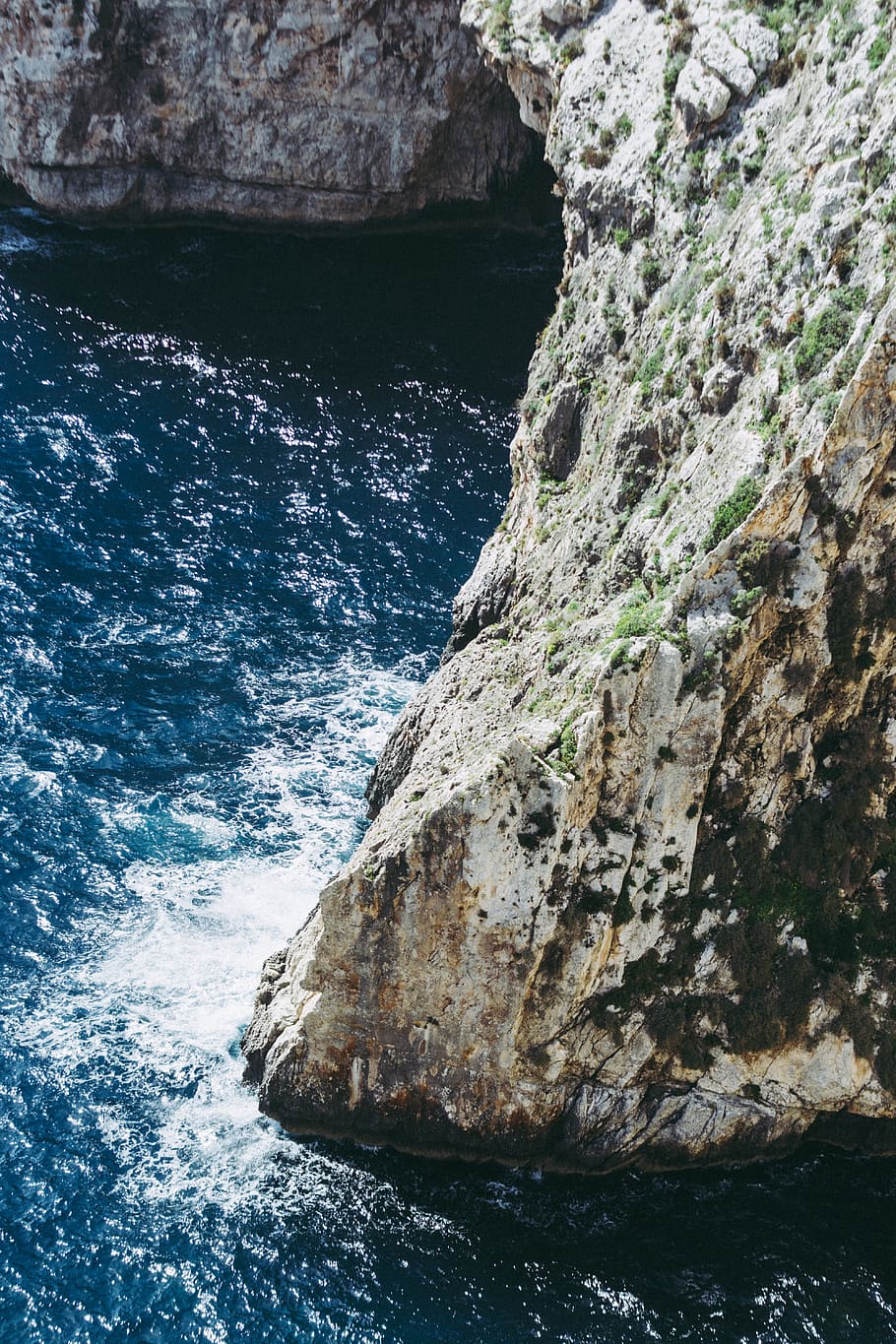 ocean waves, nature, cliff, outdoors, sea, malta, water, promontory HD wallpaper