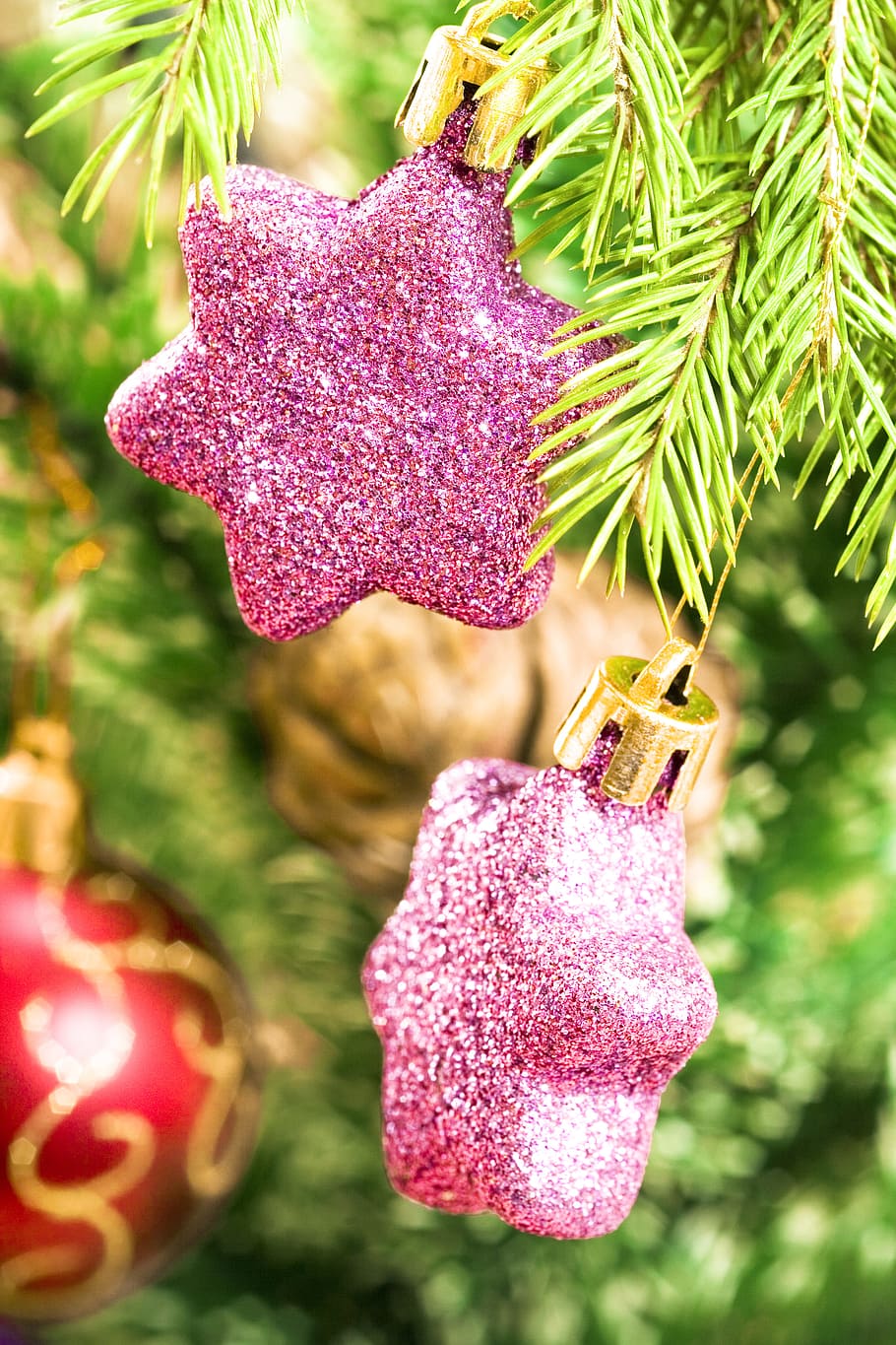 background, ball, branch, christmas, close-up, closeup, decoration HD wallpaper