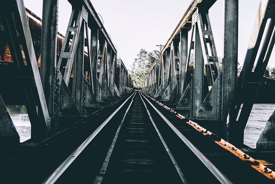 Empty Gray Bridge, architecture, close-up, daylight, iron, landscape HD wallpaper