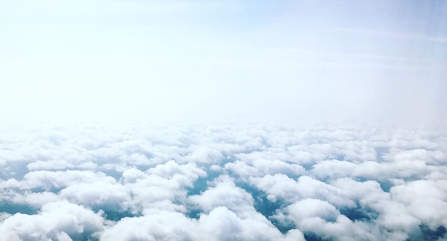 clouds, airplane, sky, cloud - sky, beauty in nature, no people HD wallpaper