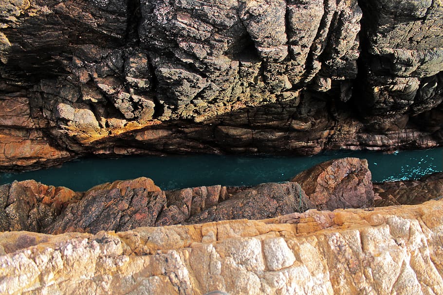 rock, water, rock - object, rock formation, solid, geology HD wallpaper