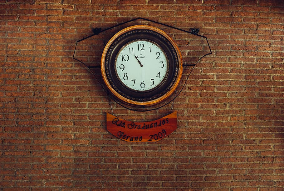 round brown and black analog wall clock, mexico, pueblo nuevo solistahuacán HD wallpaper
