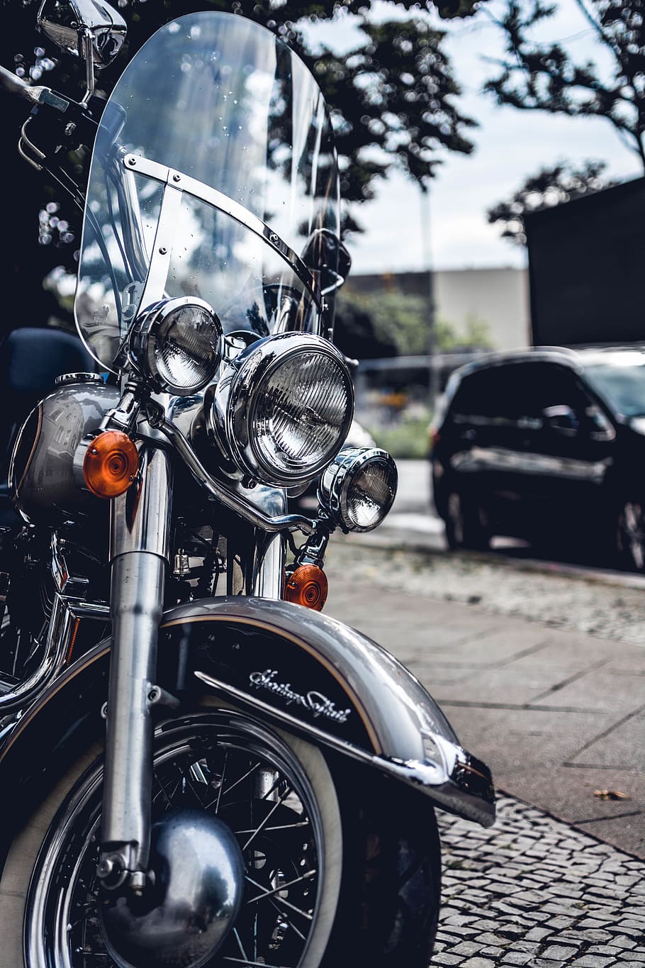 Photo of Black and Gray Touring Motorcycle, chrome, close-up HD wallpaper