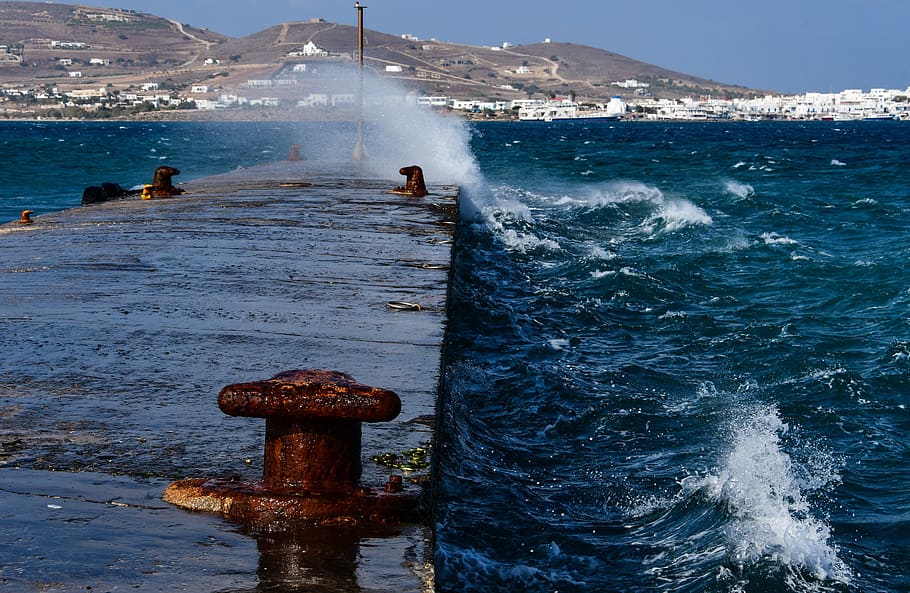 port, sea, wind, waves, maritime, city, side, water, travel HD wallpaper