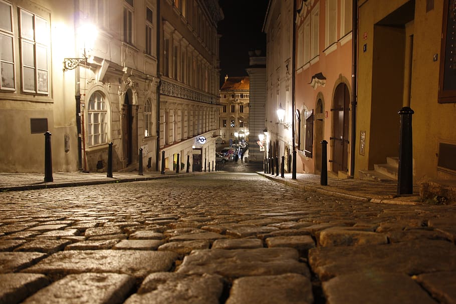 night, town, praha, prague, european, urban, old, czechia, cobbled HD wallpaper