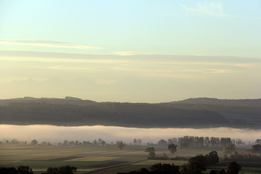fog, wide, landscape, mood, autumn, rest, silent, scenics - nature HD wallpaper