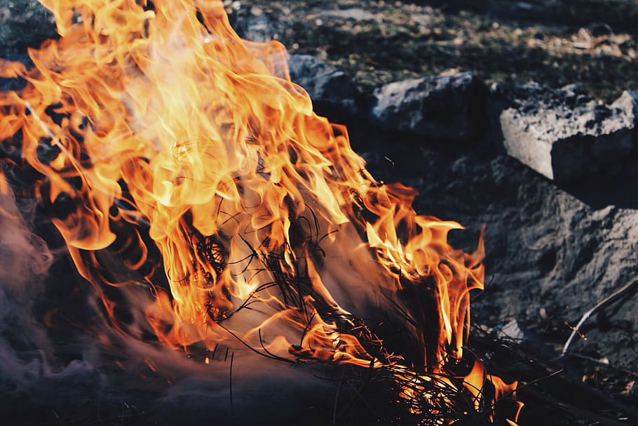burning, fire, flame, fire - natural phenomenon, heat - temperature HD wallpaper