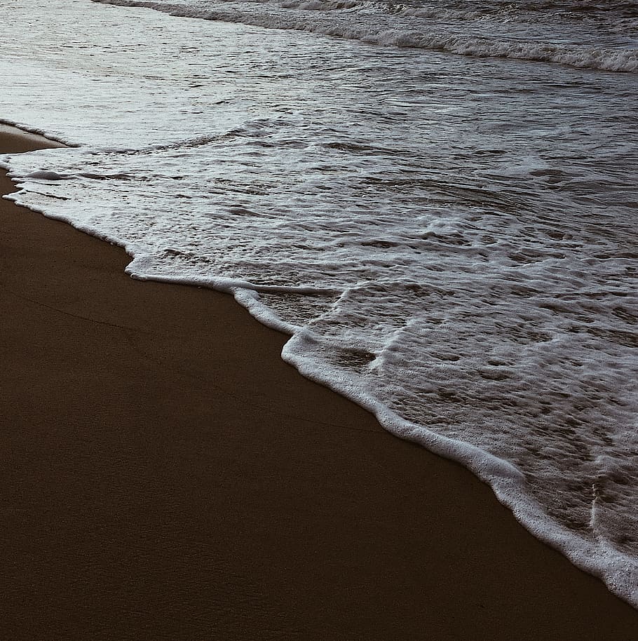 Sea Foam on by the Beach, ocean, sand, seashore, seaside, surf HD wallpaper