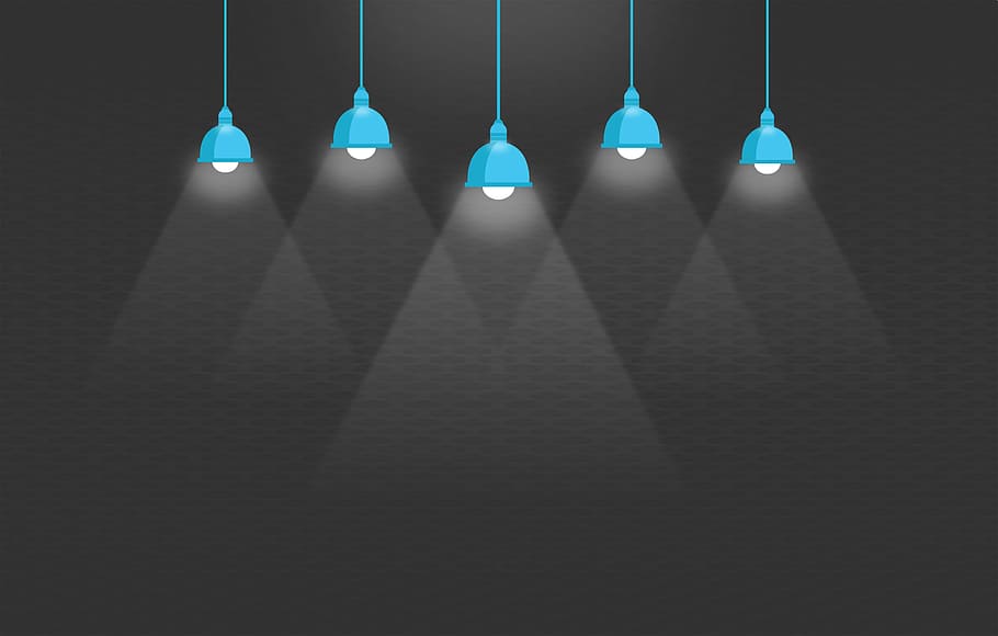 Ceiling Lights - Illustration with Copyspace, design, empty, lamps