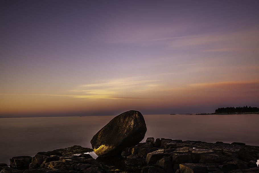 canada, tor bay, rock, water, sea, sky, sunset, scenics - nature HD wallpaper
