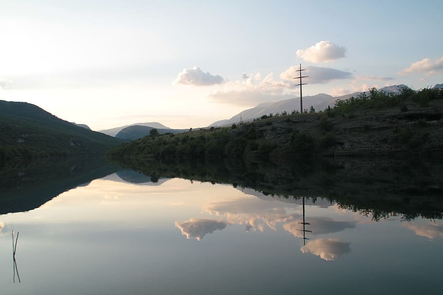lake, clouds, water, landscape, reflection, sky, beauty in nature HD wallpaper