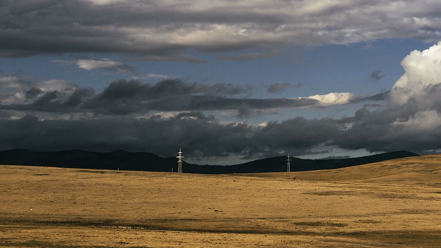 electricity, clouds, land, landscape, cloudy landscape, cloud - sky HD wallpaper