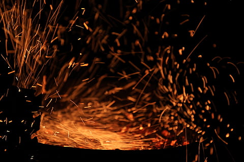 red sparkler, fire, campfire, fireworks, camping, outdoors, dark HD wallpaper