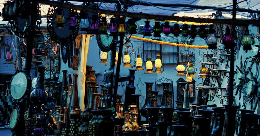 lighted lamps at night, architecture, illuminated, hanging, no people HD wallpaper