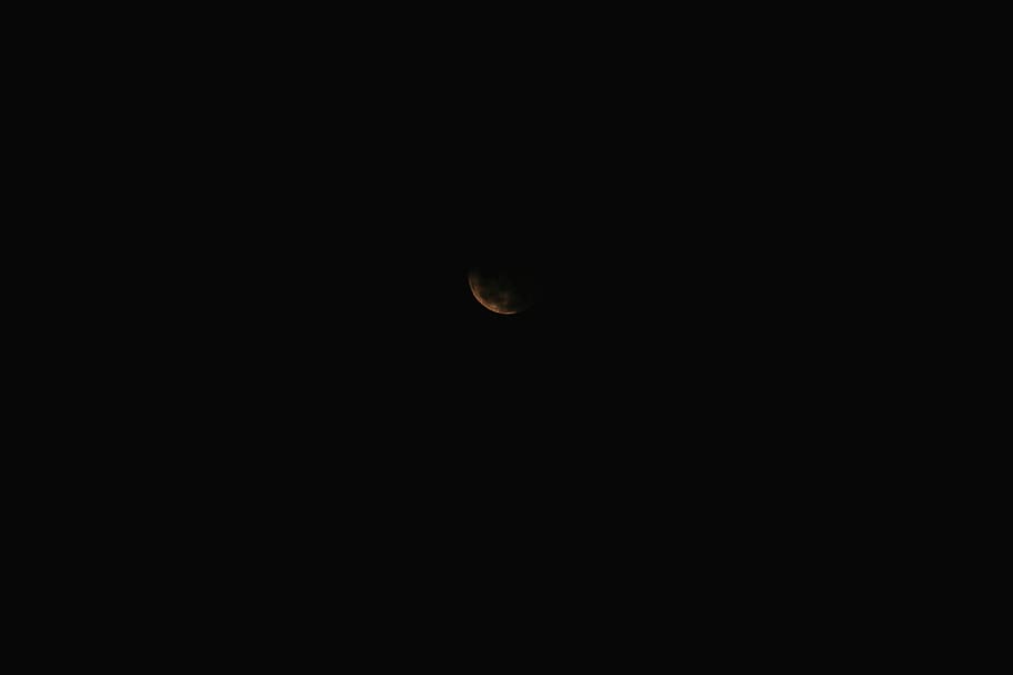 luna, moon, cap, nothing, noche, space, astronomy, copy space HD wallpaper