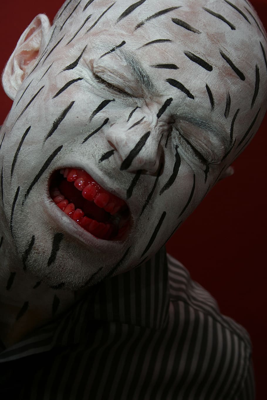 art, paint, horror, teeth, blood, portrait, fine arts, creativity HD wallpaper