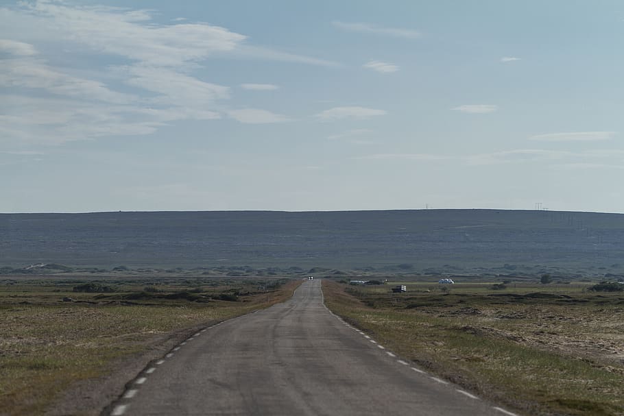 open, landscape, car, light, mountain, road, straight, flat HD wallpaper