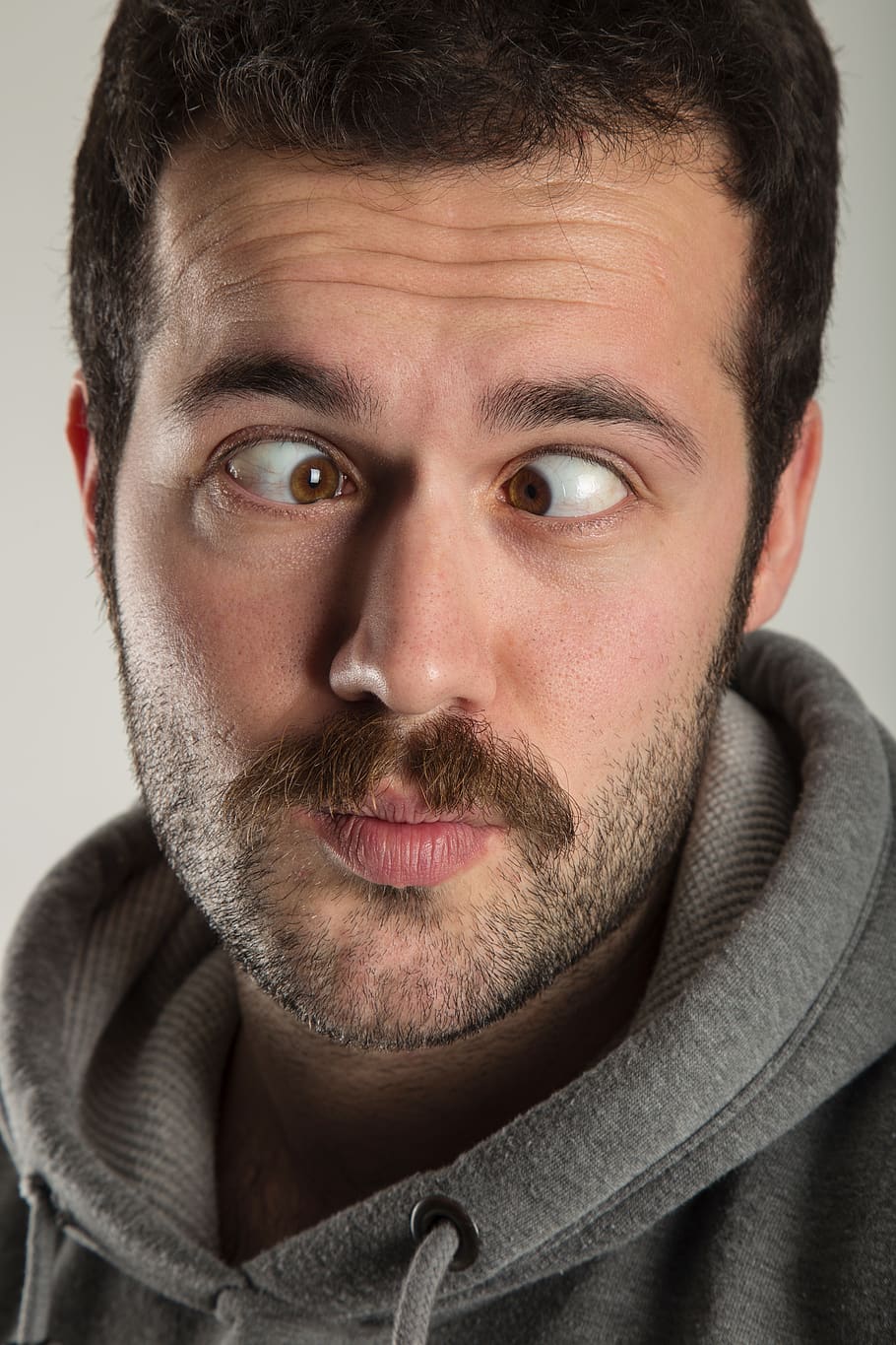 portrait, male, pose, beard, mustache, young, natural, eyes HD wallpaper