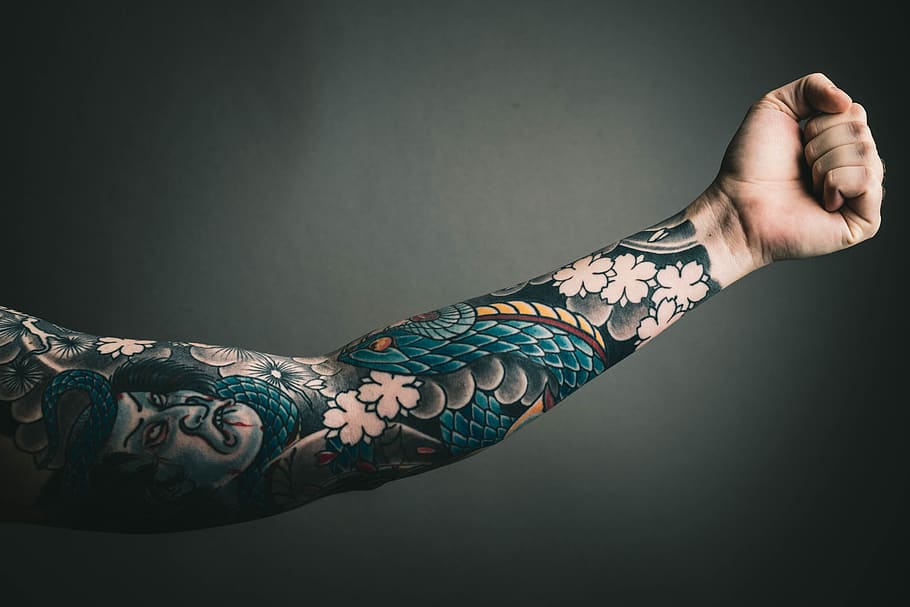 HD wallpaper: Photo of Left Arm With Tattoo, art, colors, colours, creative  | Wallpaper Flare