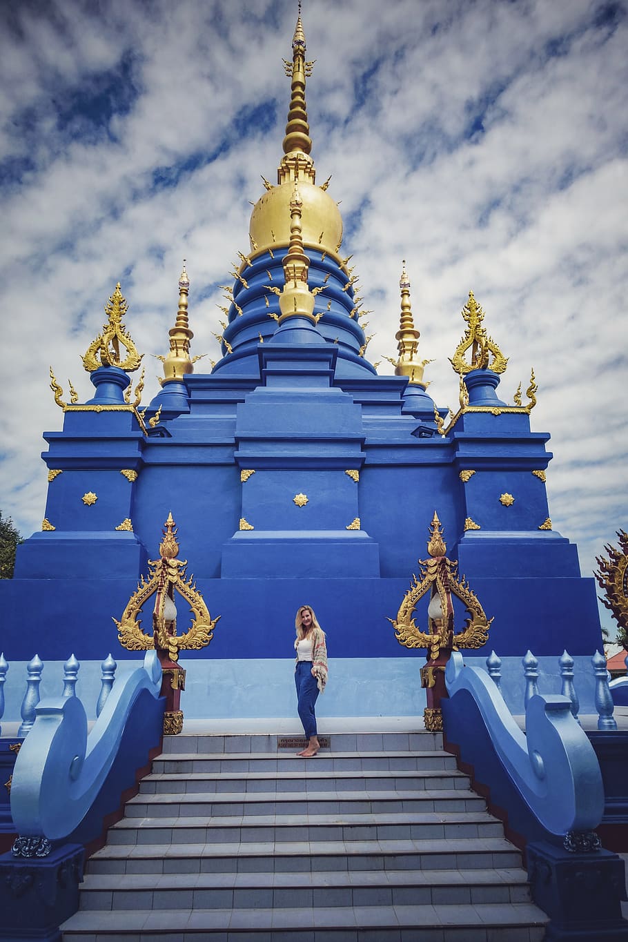 Blue, Temple, Thailand, Chiang Rai, Wat Rong Seur Ten (Blue Temple), HD wallpaper
