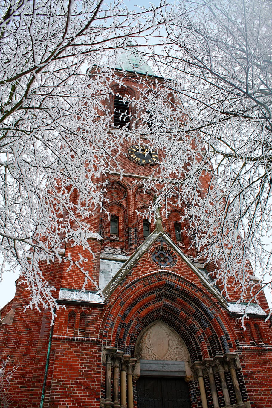 meldorf, dom, winter, brick, dithmarschen, historic center HD wallpaper