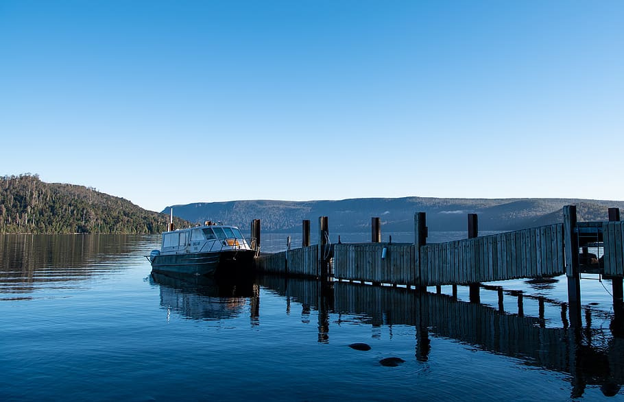 jetty, pier, ferry, lake st clair, tasmania, cynthia bay, national park