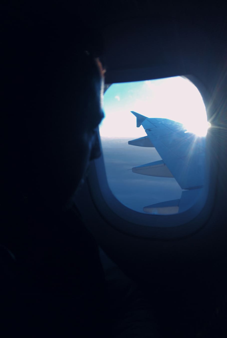 flight, plane, sky, one person, lens flare, airplane, silhouette HD wallpaper