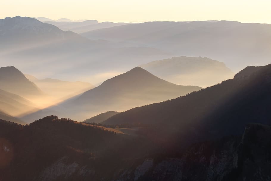 mountain, highland, cloud, sky, summit, ridge, landscape, nature HD wallpaper