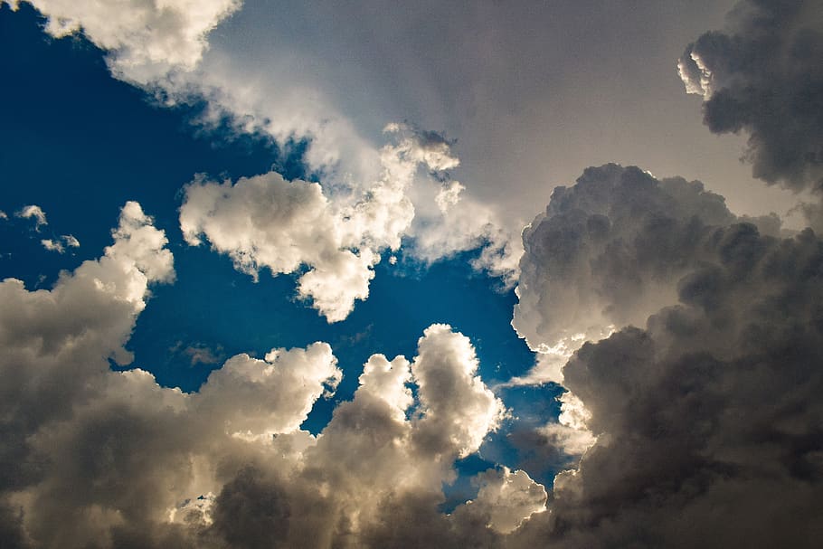 clouds, white, cumulus, nature, cloudscape, weather, sky, environment HD wallpaper